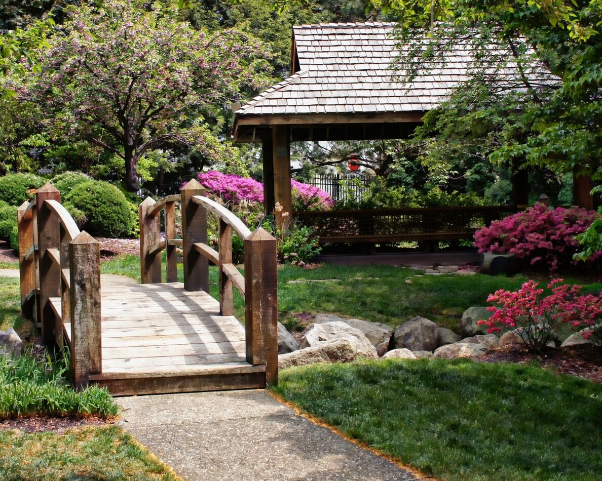 One of the garden's two traditional bridges...