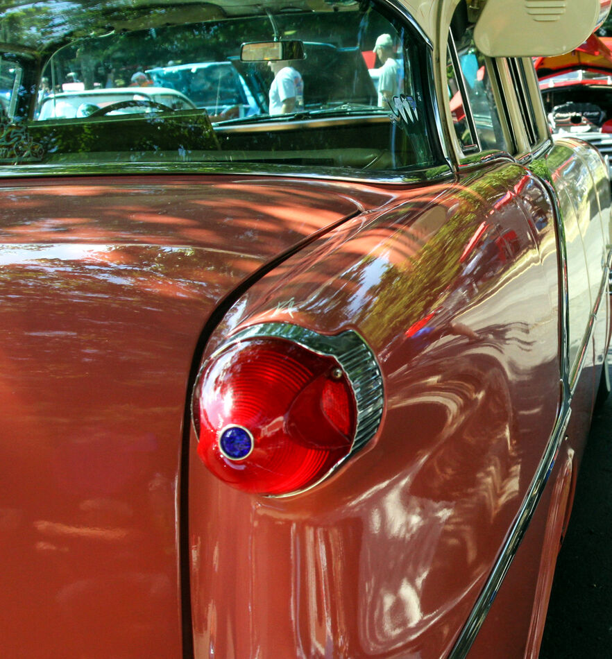 1956 Oldsmobile: 1956 Olds, unique tail light and wheel.