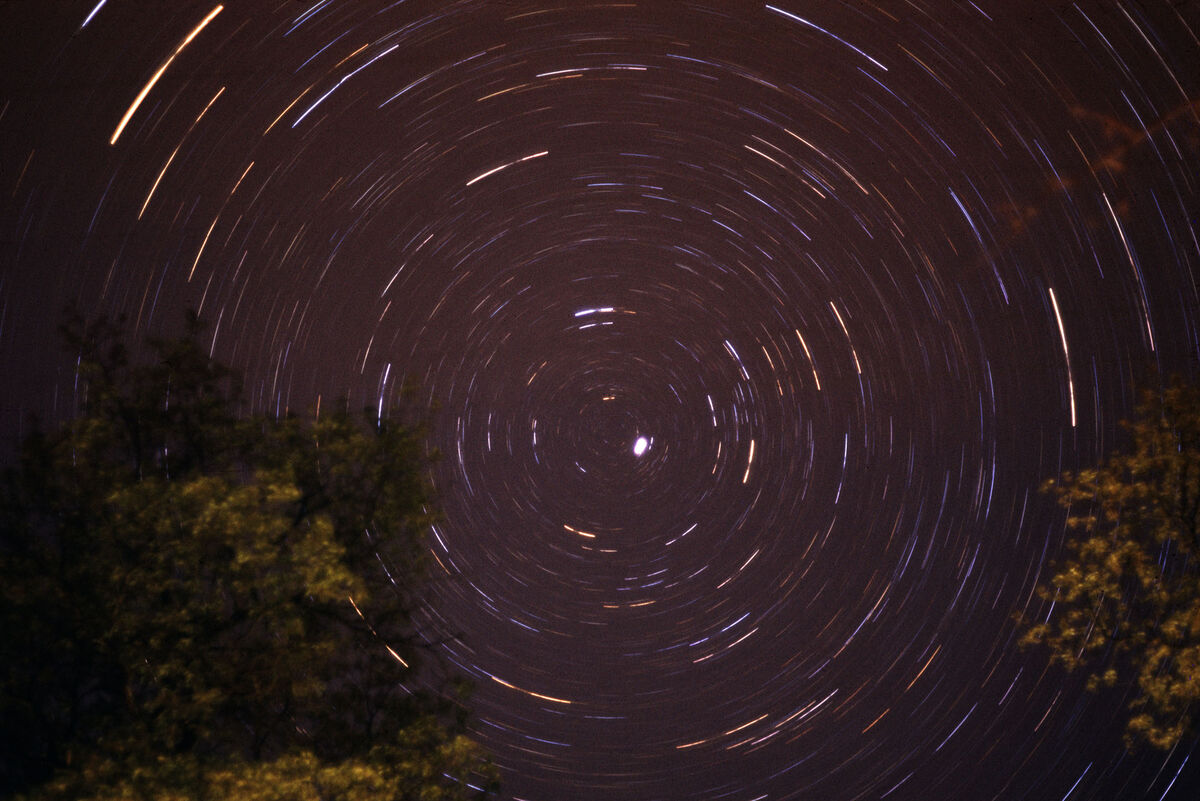 This was a time-exposure with the lens pointed at ...