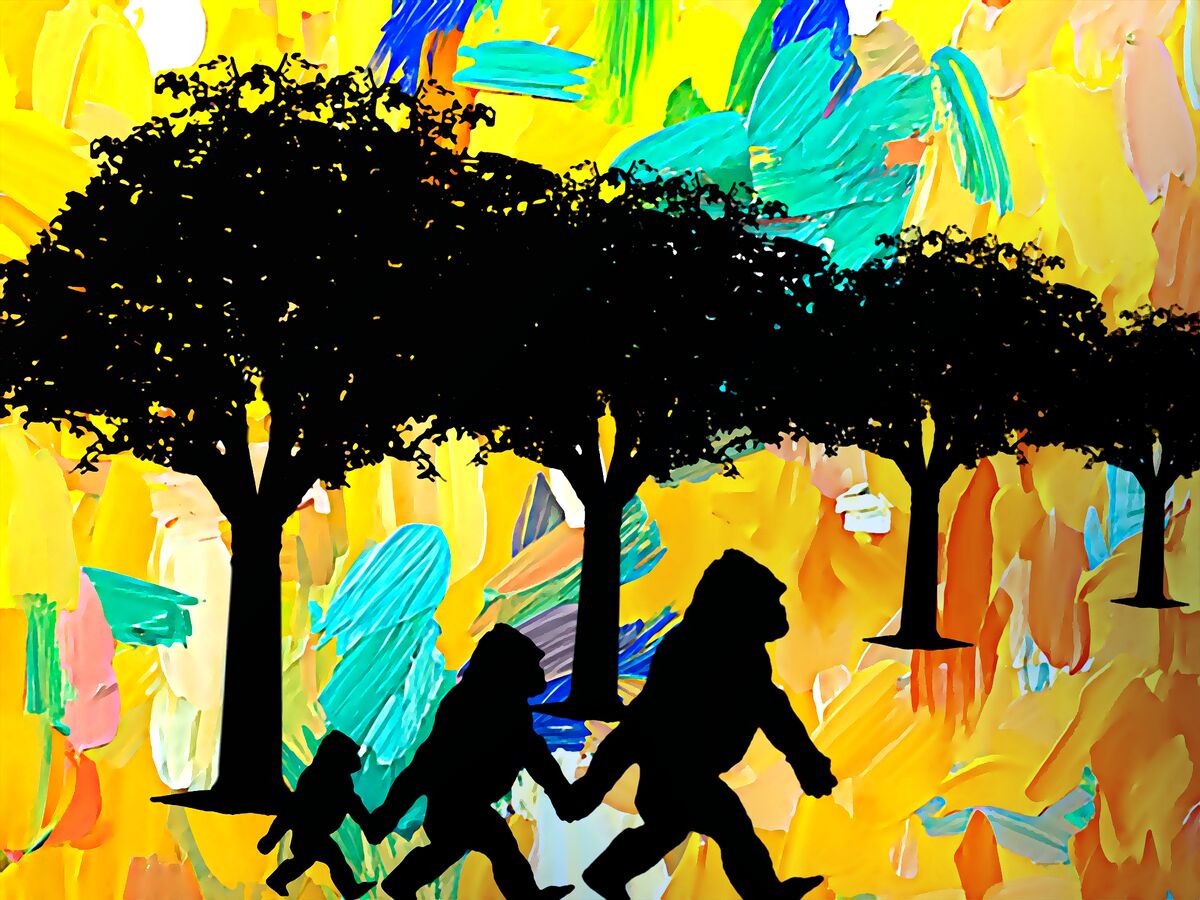 Bigfoot family stroll partial ai the intial background image was