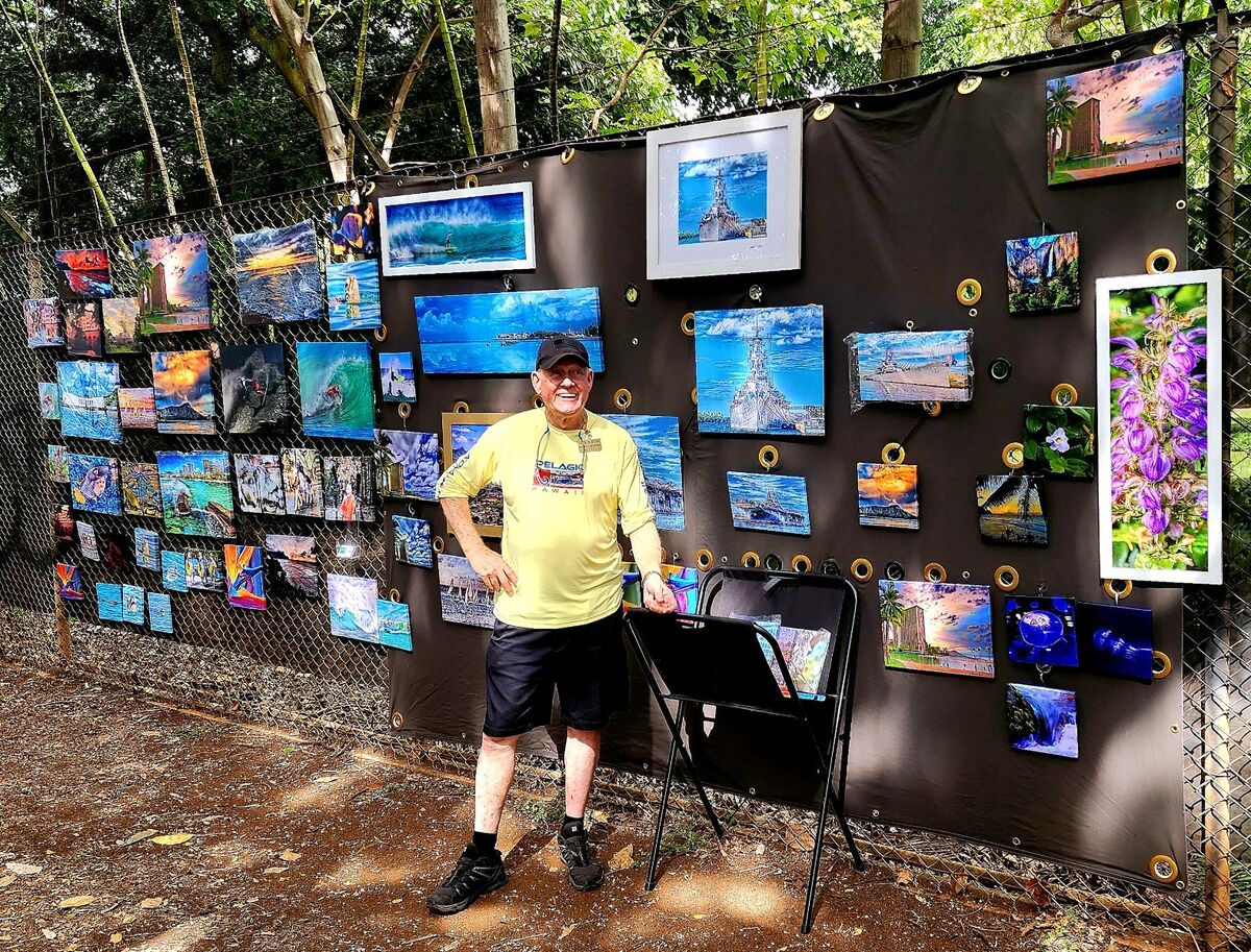 here I am in front of some of my photo art at The ...