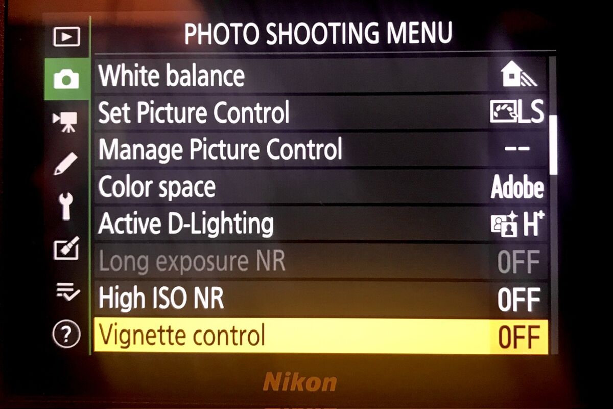 Typical pre-exposure camera set up options....