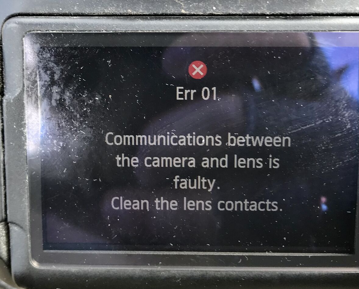 Faulty Lens/Camera Communication Recently I got this error message
