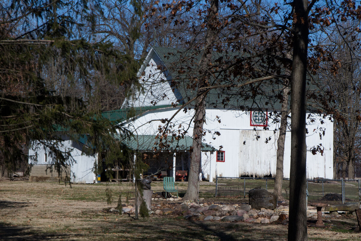 Another White Barn This one is a side drive with a gambrel roof and