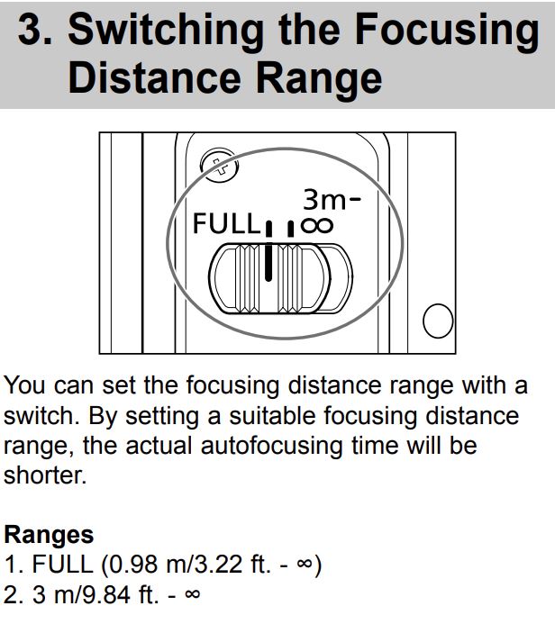 Canon Lens Focusing Distance Range Just got my new Canon 100400 lens