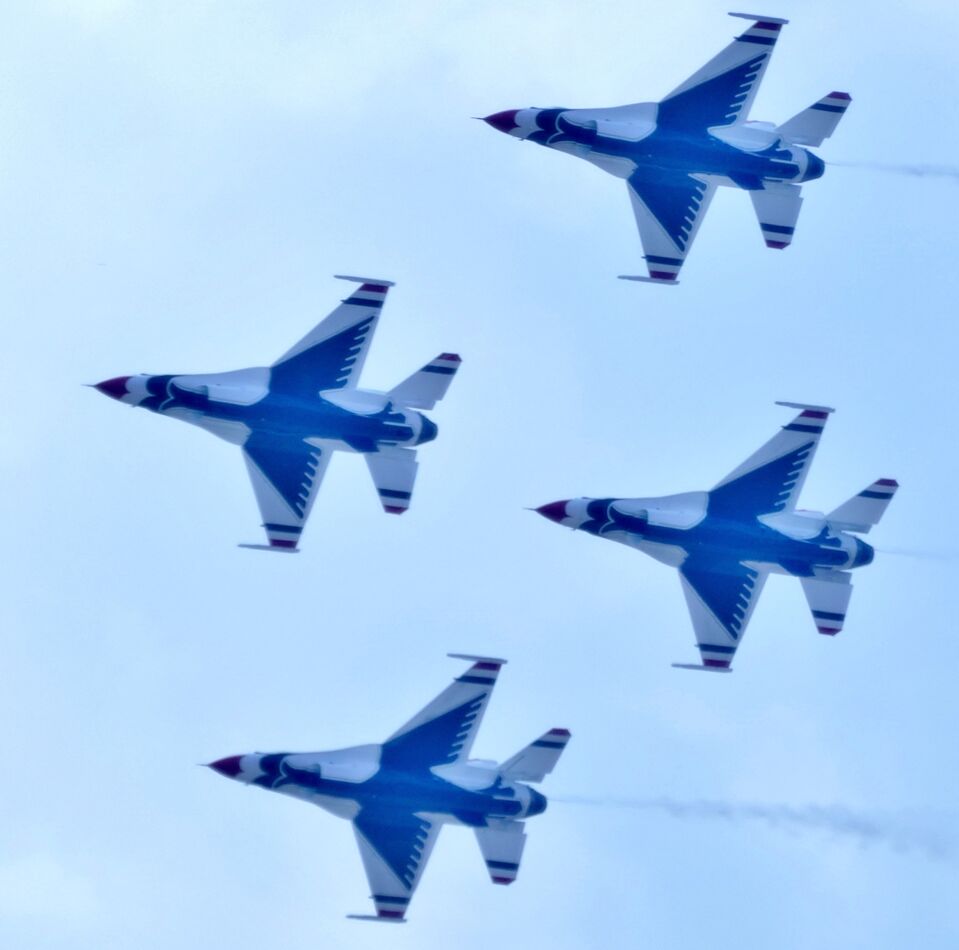 The Thunderbirds display symmetry in their formati...