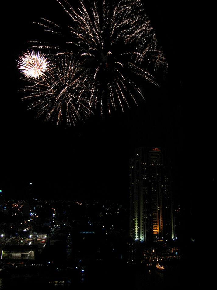 A fireworks exhibition to celebrate a VIP hotel gu...