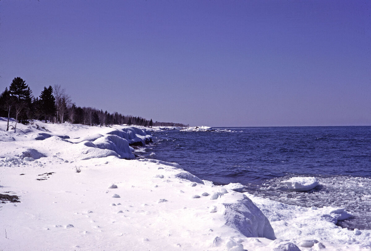 Lake Superior shoreline near Copper Harbour, Michi...