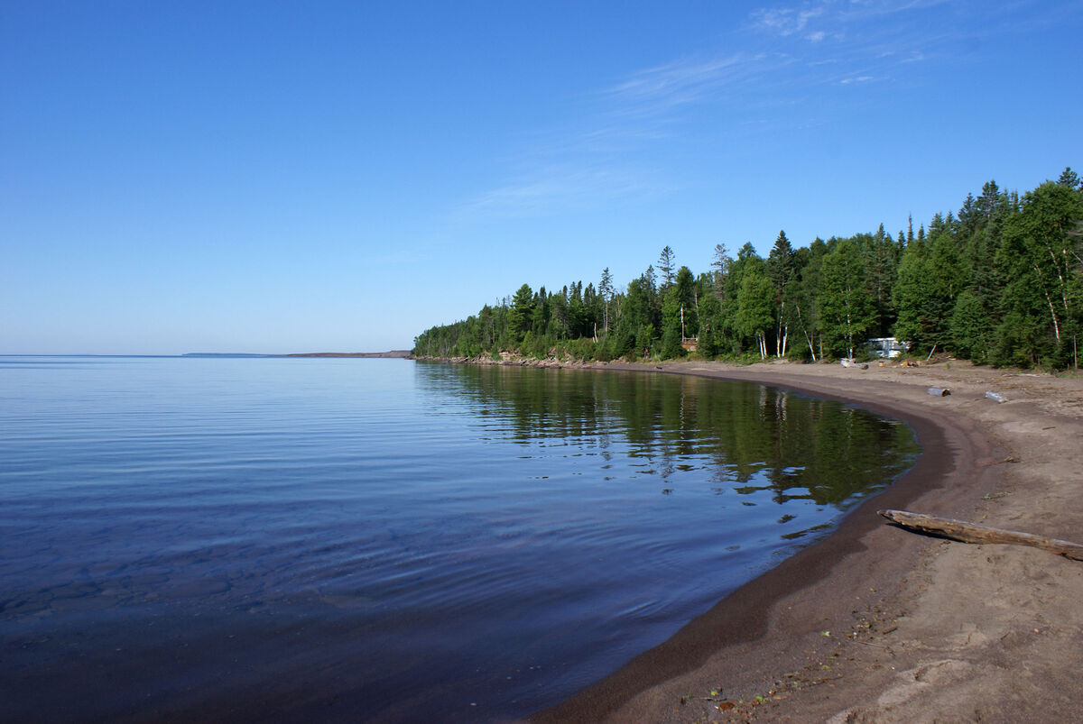 Lake Superior shoreline near Point Isabelle, Michi...