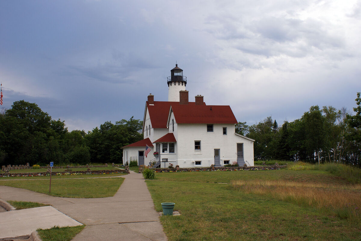 Point Iroquois Lighthouse near Bay Mills, Michigan...