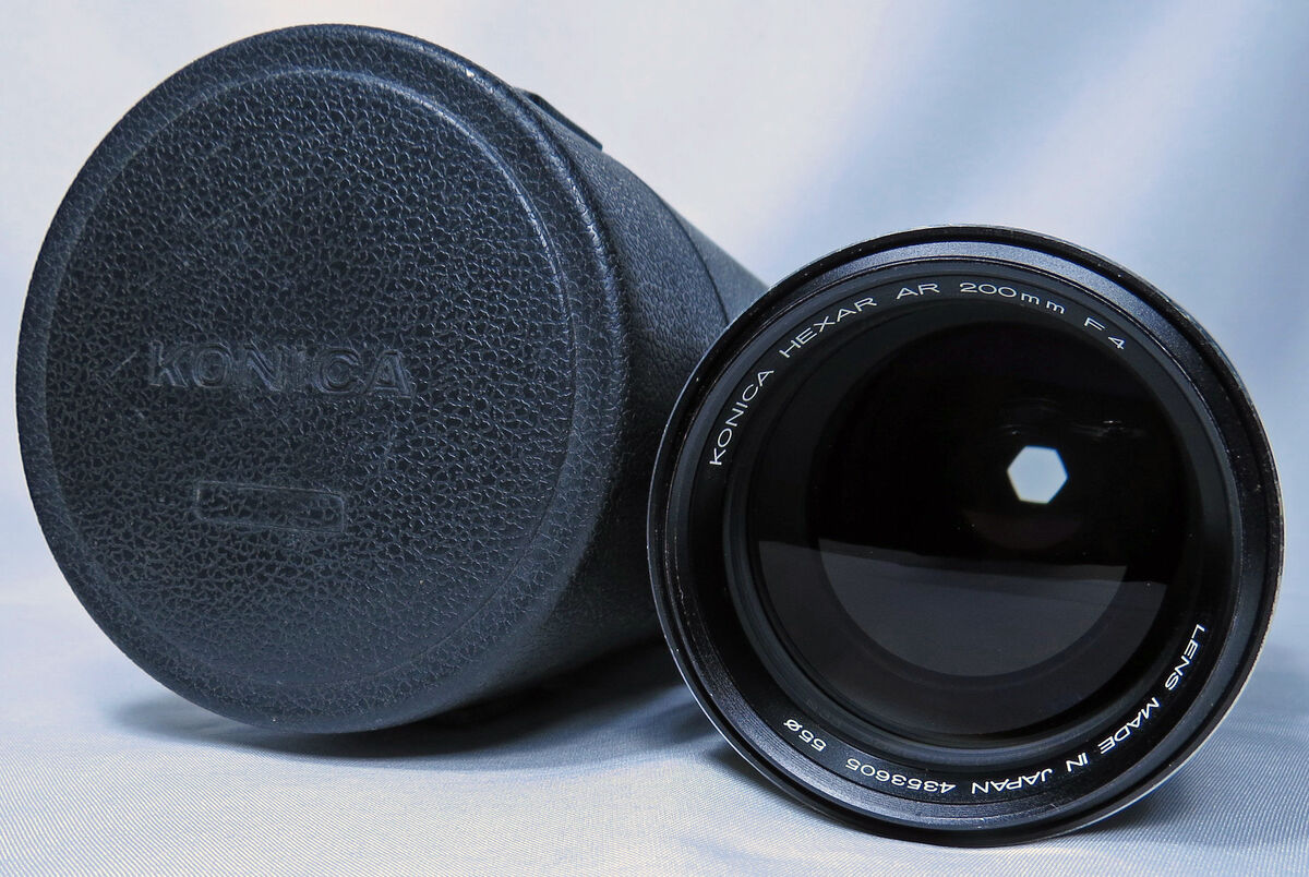 Konica Hexar AR 200mm F4 Lens In Original Case Konica Hexar AR 200mm