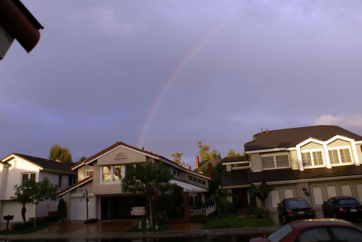 Rainbow in front of our house in Irvine, Californi...