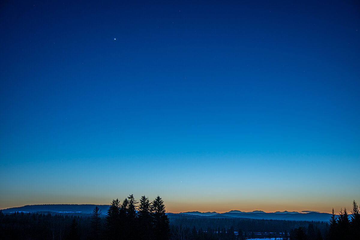 Venus Shining Brightly In A Sunset Sky...