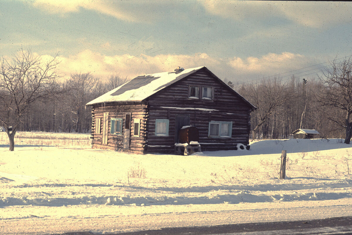 And here's that log cabin that my wife was born in...