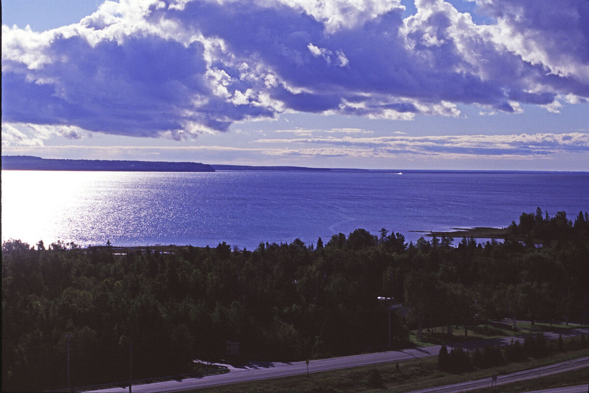 Clouds over the Straits of Mackinac, near St. Igna...