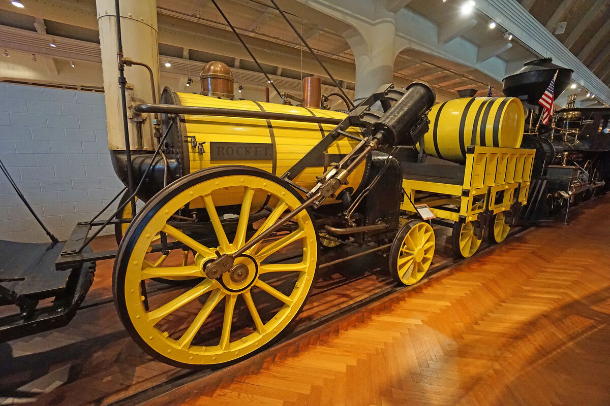 A replica of the 1829 Stephenson Rocket steam loco...