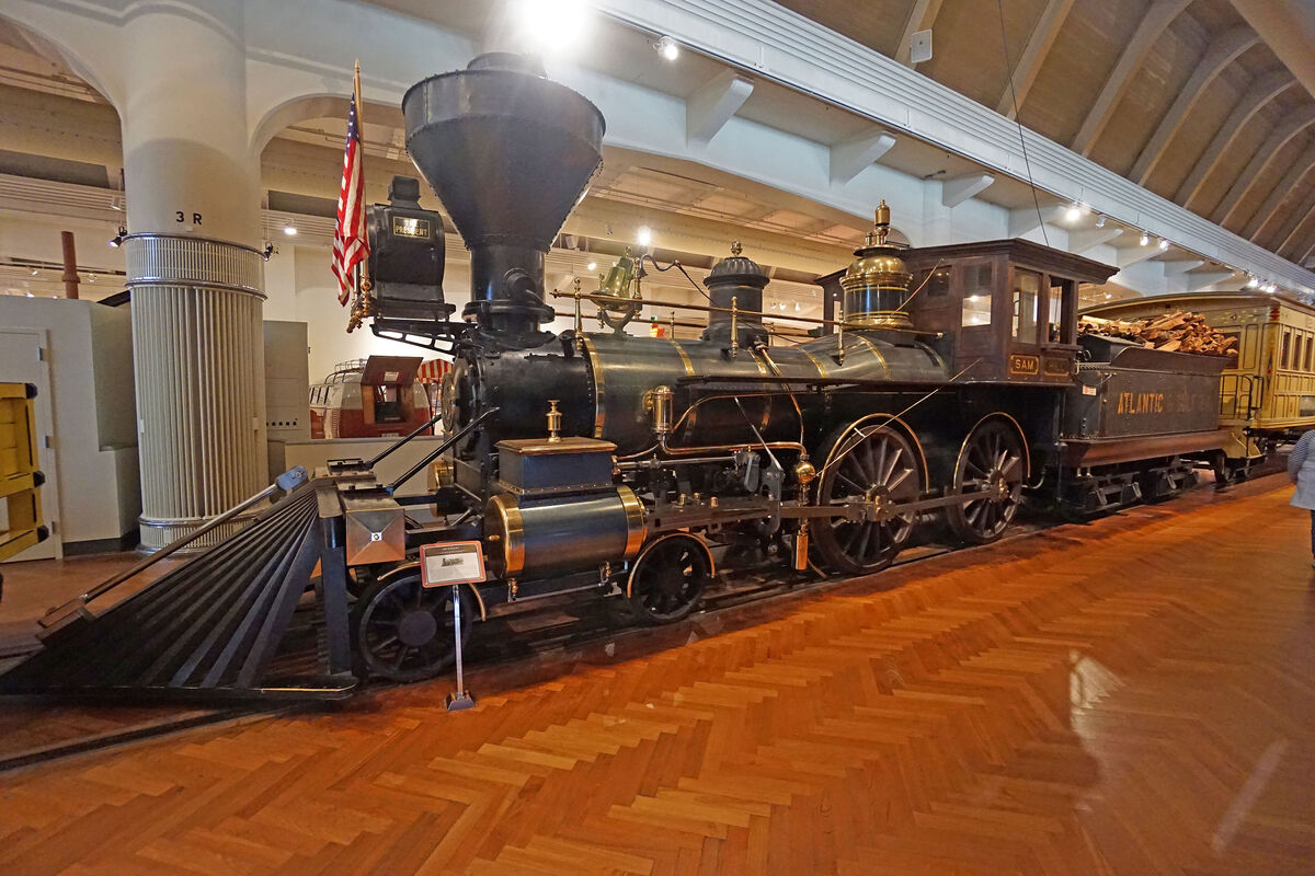 a 1858 4-4-0 Rogers steam locomotive on Display at...