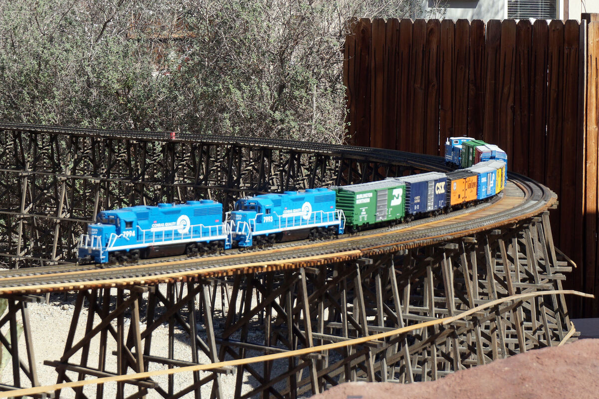 A G-Gauge Backyard Model Railroad at the Living De...