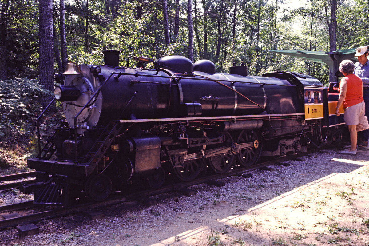 A small 4-6-4 live steam locomotive at a park in F...