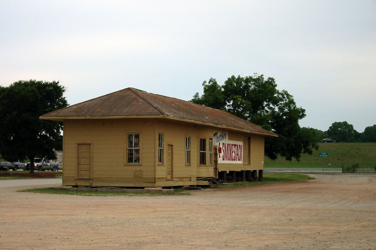 The old train station in Thurber, Texas - August 2...