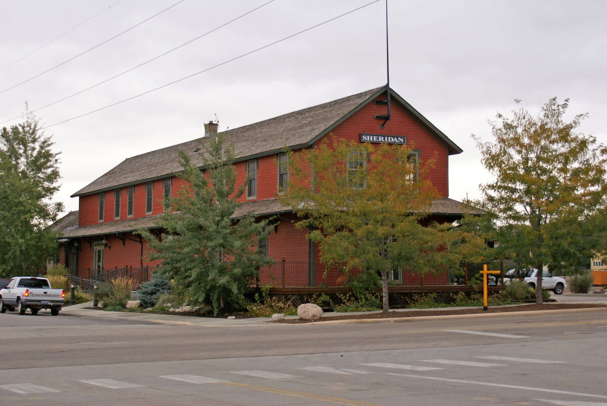 The old train station in Sheridan, Wyoming - Octob...