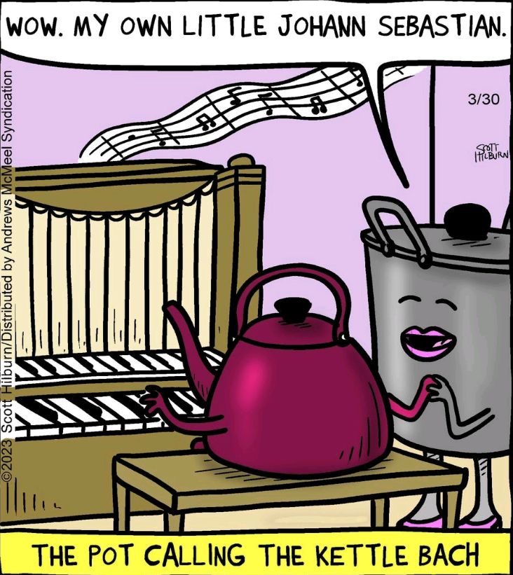 The Pot and the Kettle This guy comes up with some clever ones.