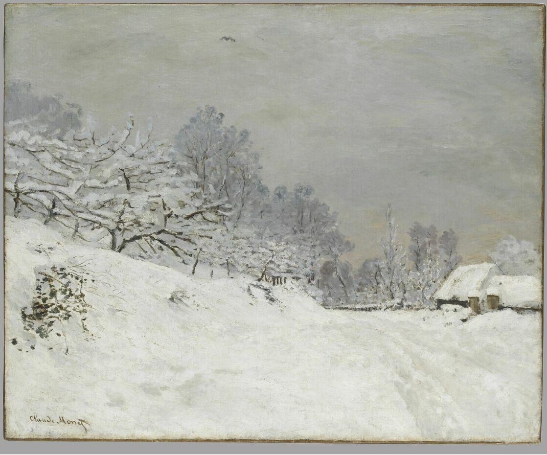 Environs de Honfleur, Neige by Claude Monet 1867...