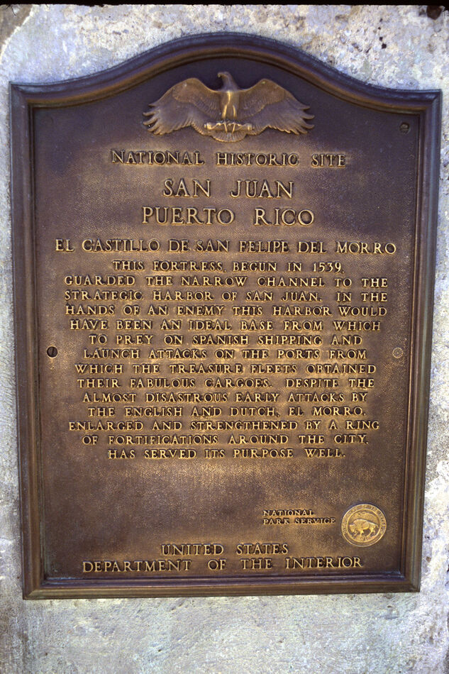 A marker at the 'El Castillo de San Felipe Del Mor...