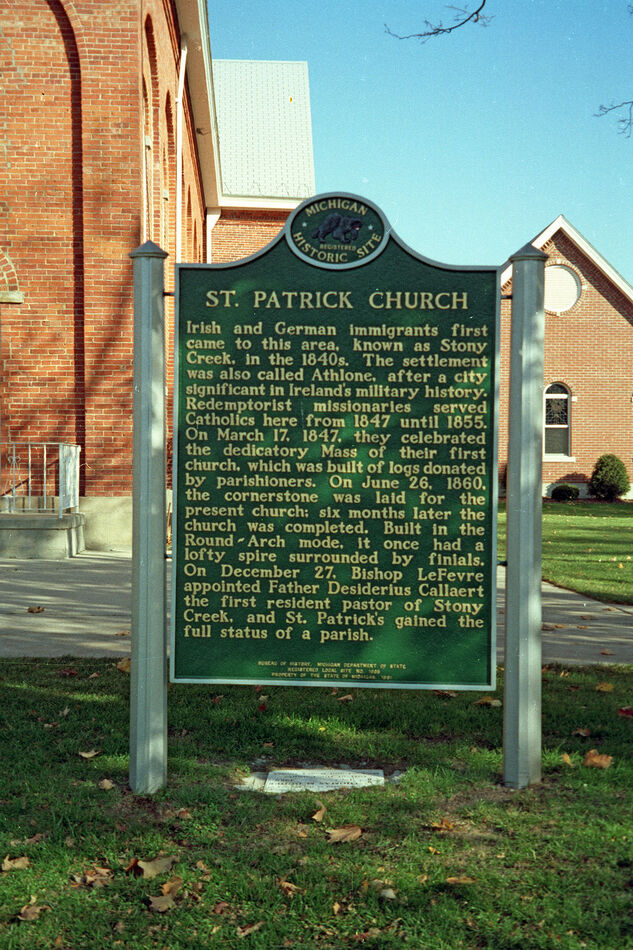 The marker next to St. Patrick Catholic church in ...