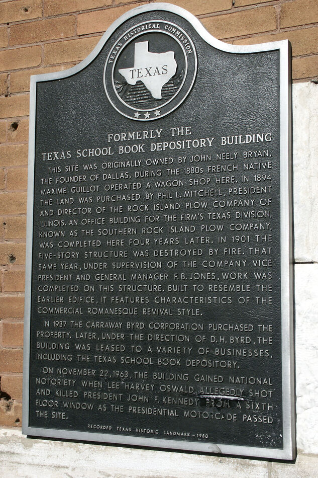 The marker on the side of the former Texas School ...