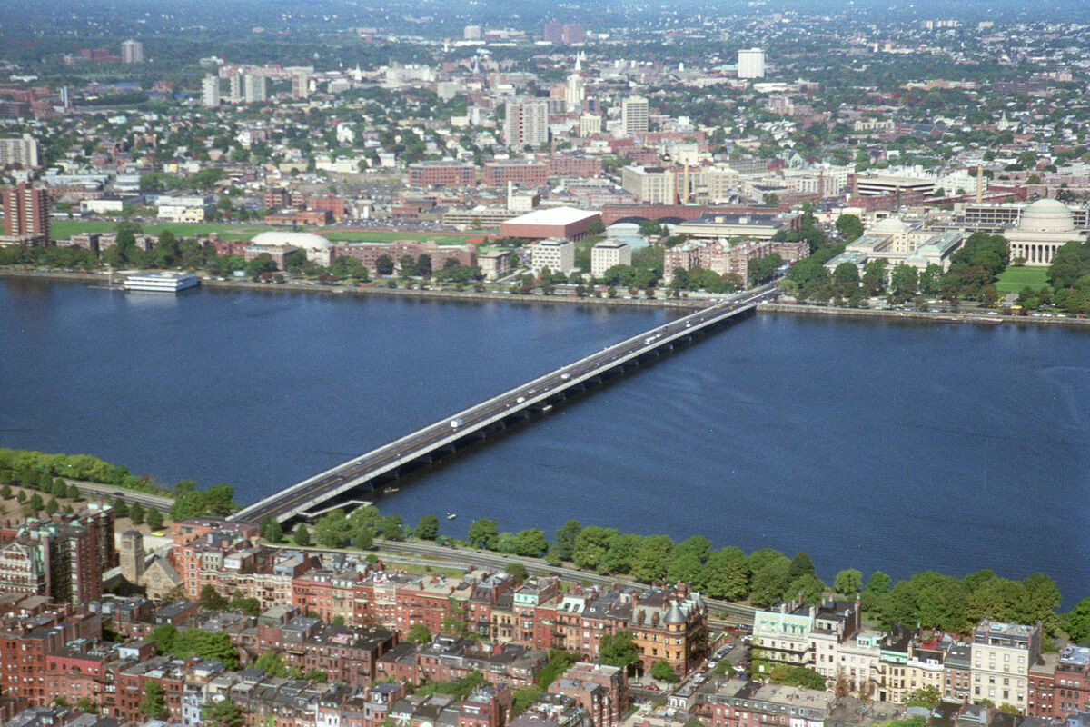 The Harvard Bridge, crossing the Charles River Bas...