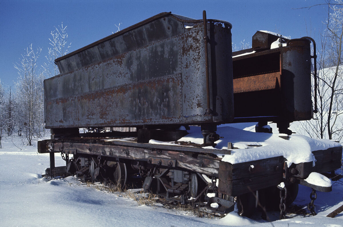 An abandoned tender in the snow on Quincy Hill, ab...