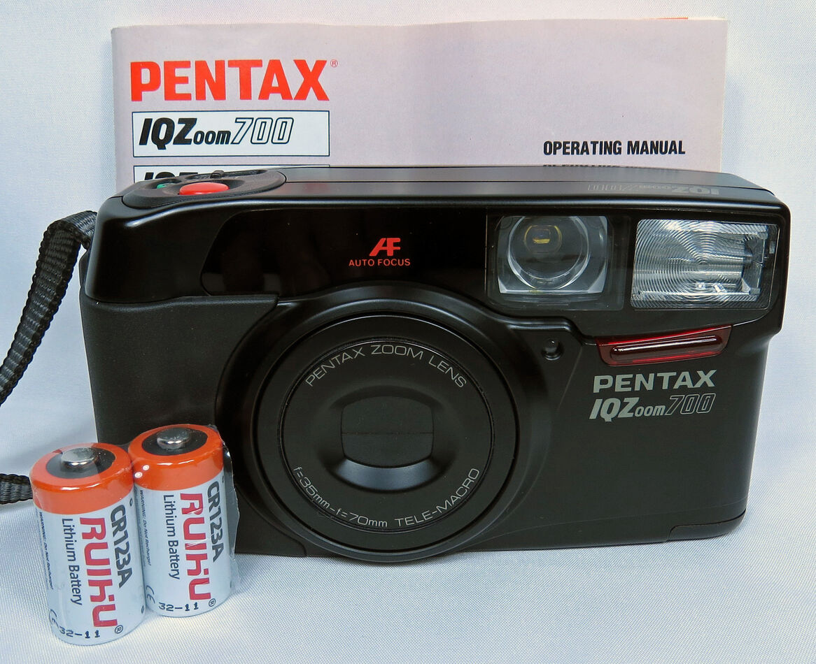 Pentax IQZoom 700 35mm Point & Shoot Film Camera with Operating Manual