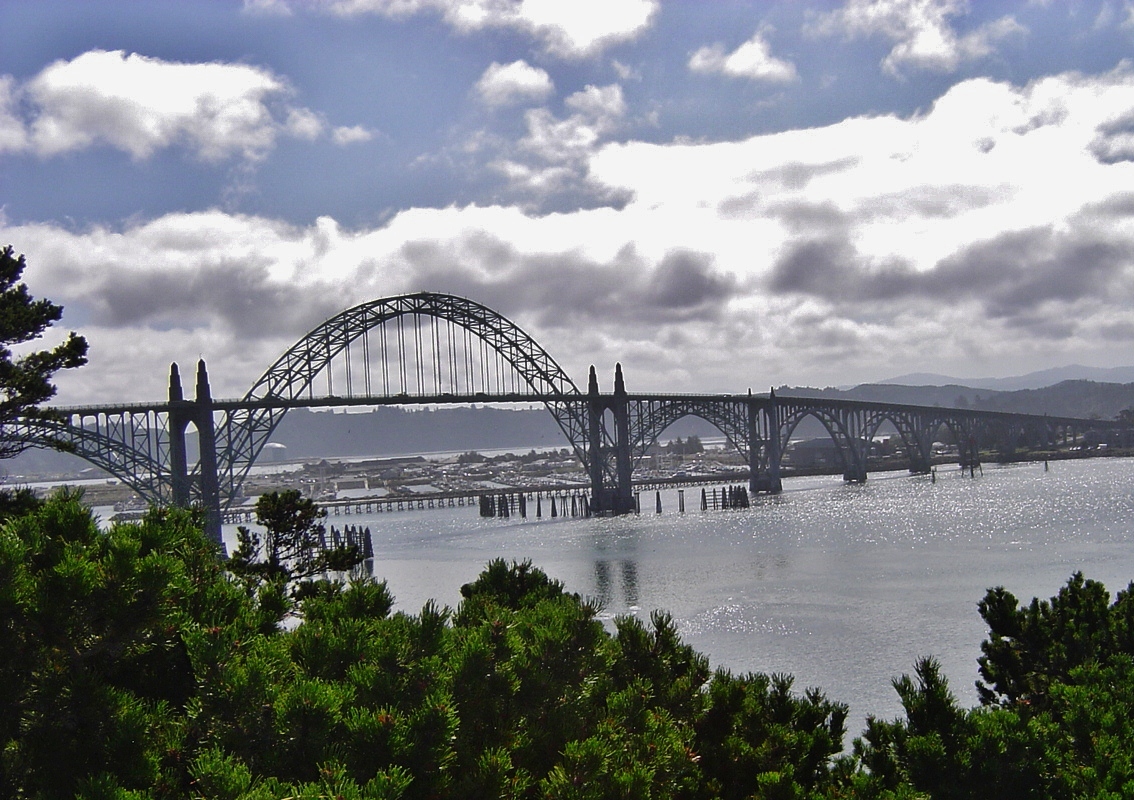 The Yaquina Bay Bridge in Oregon....