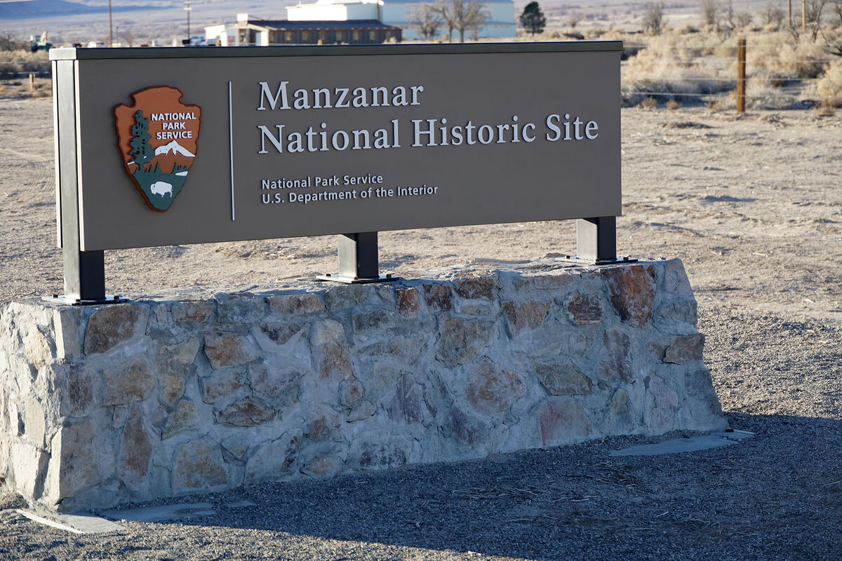 The sign at the entrance of the historical site - ...