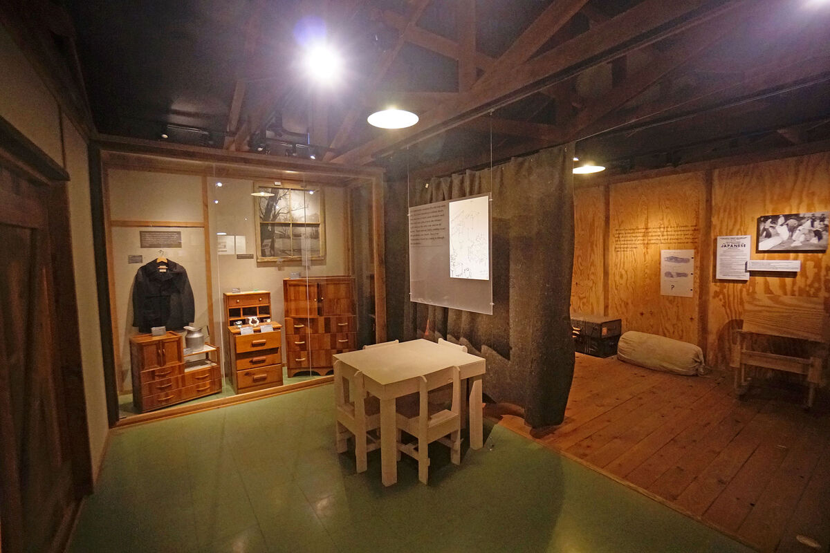 A recreation showing a typical room where a family...