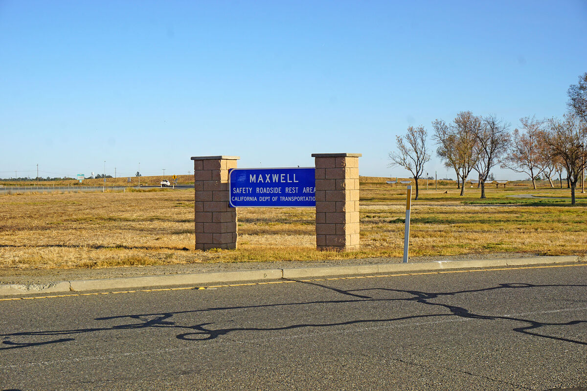 A stop at the Maxwell Rest Area near Williams, Cal...