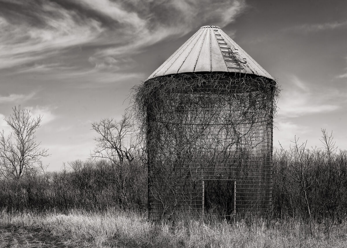 Corn crib This is an old unused metal corn crib I came upon today. It