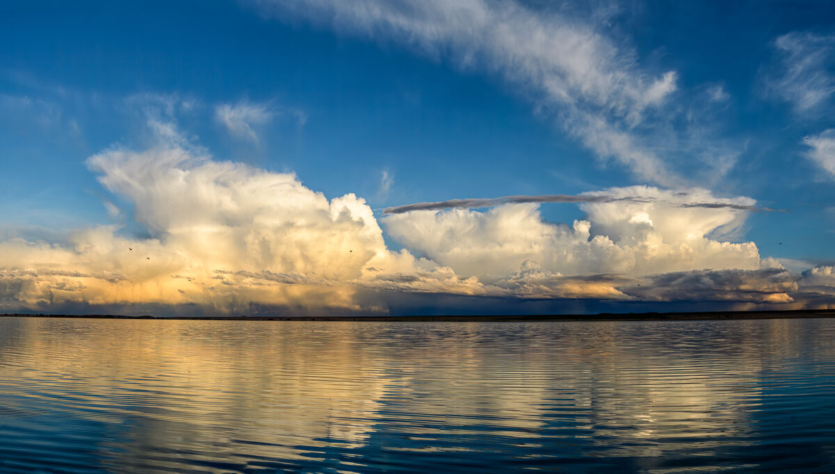 2 shot pano of the storm clouds...