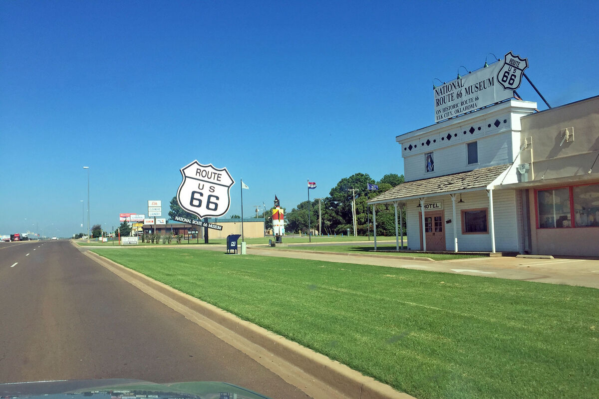 And along the old road there are numerous Route 66...