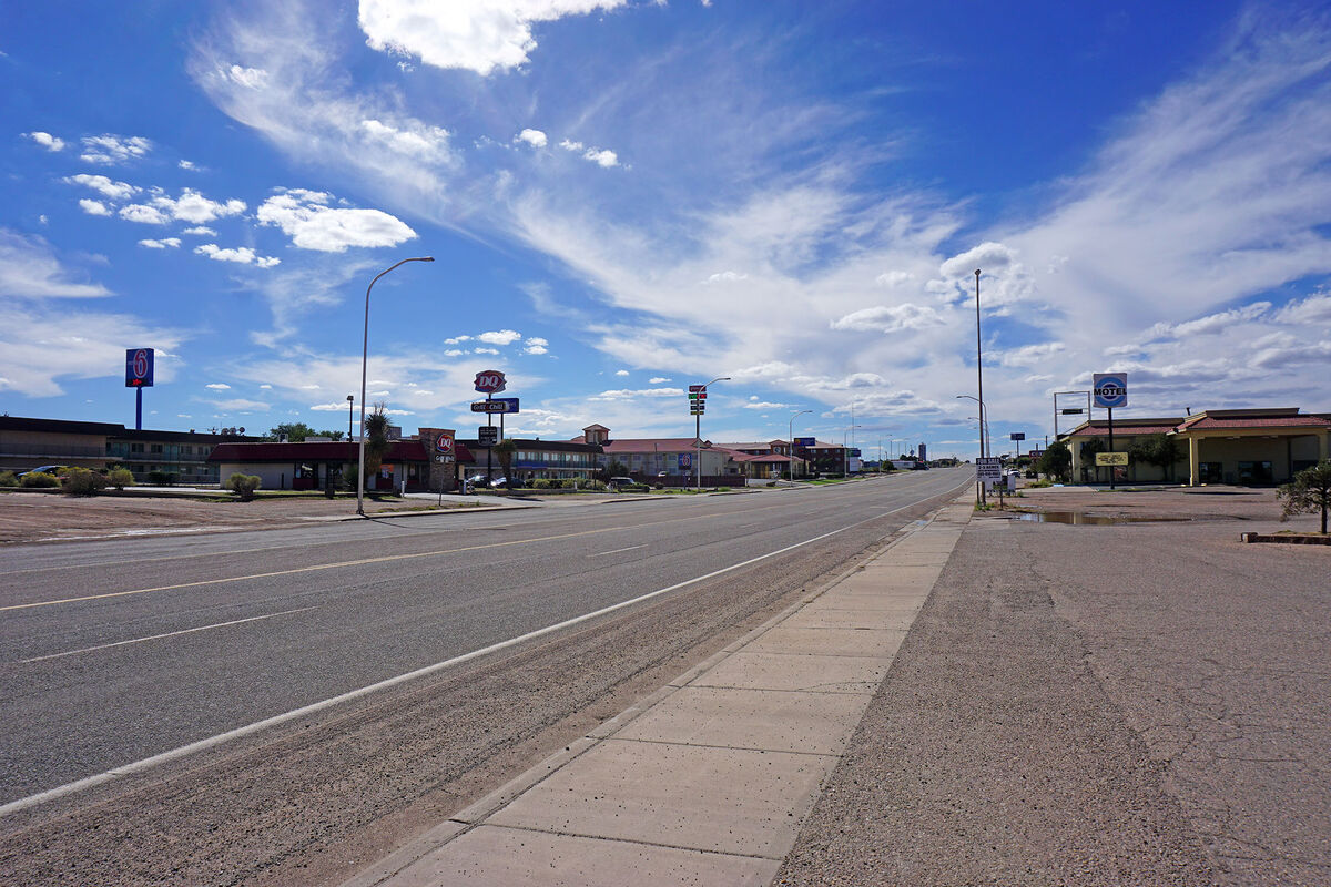 And a shot of the old road itself, Route 66, as it...