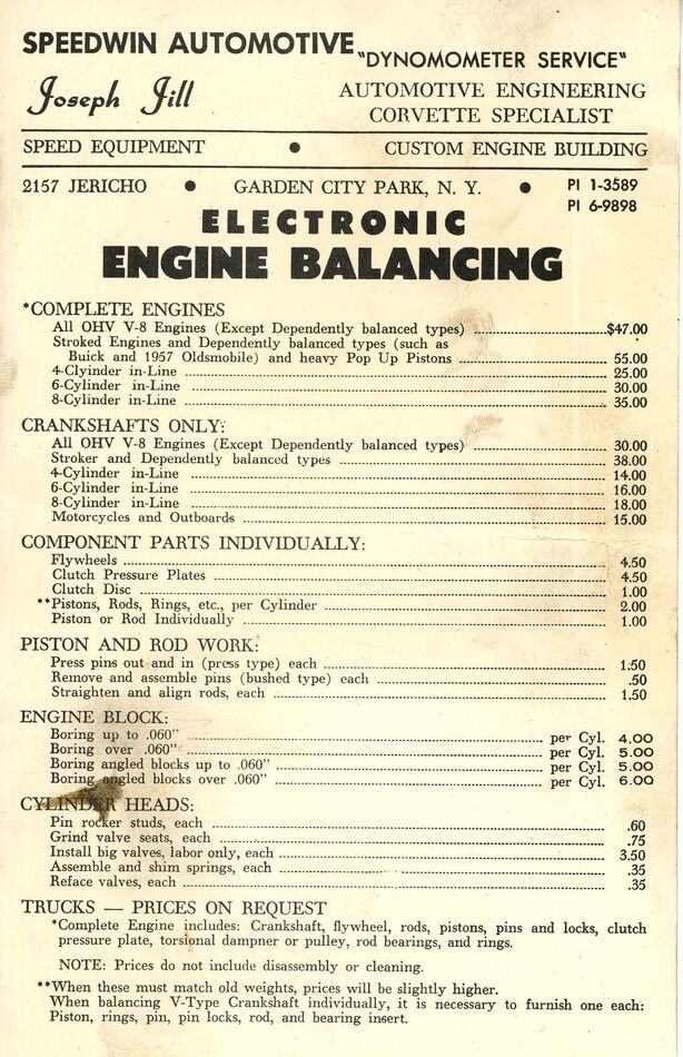 Old Machine Shop Prices For some reason, I saved this price sheet from