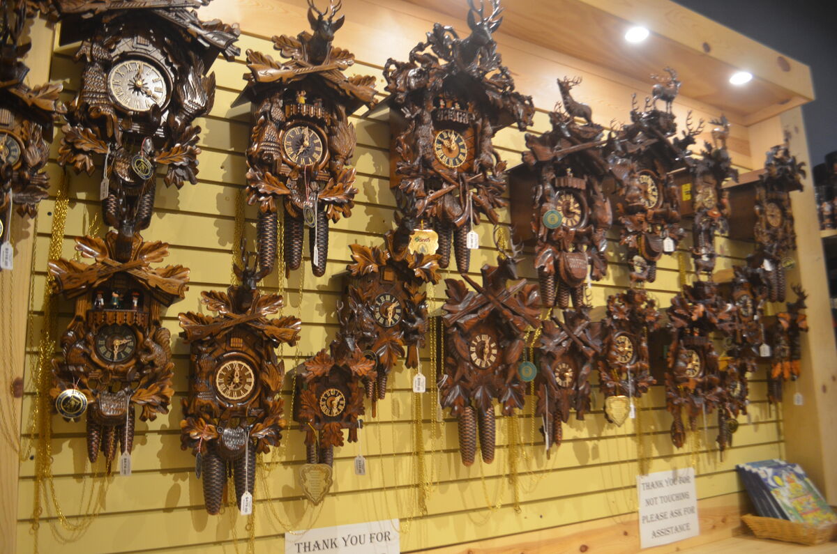 Handmade German cuckoo clocks. Very expensive....