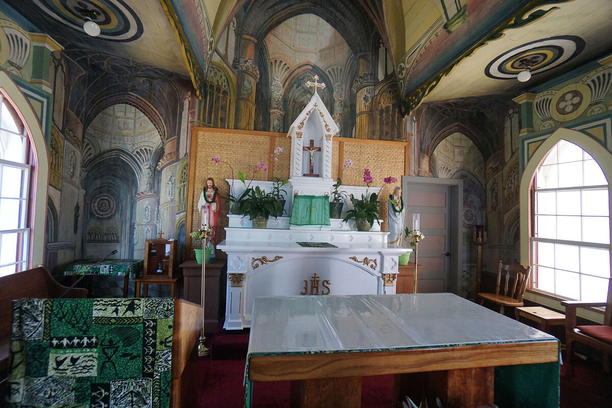 The inside of 'The Painted Church' where you can s...