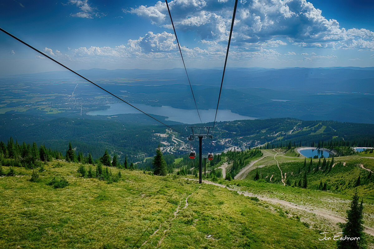 The view from on top Taking the chair lift down from Big Mountain in Whitefish, looking out