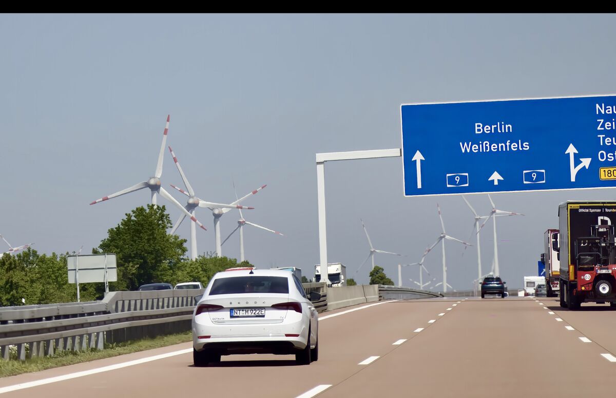 Berlin bound, wind farms everywhere...
