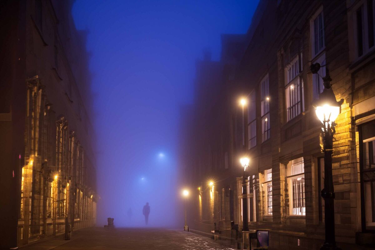 Figures in London Fog...