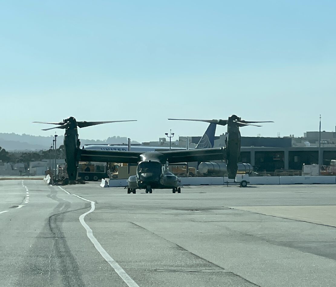 MV22 Osprey taxing for take-off...