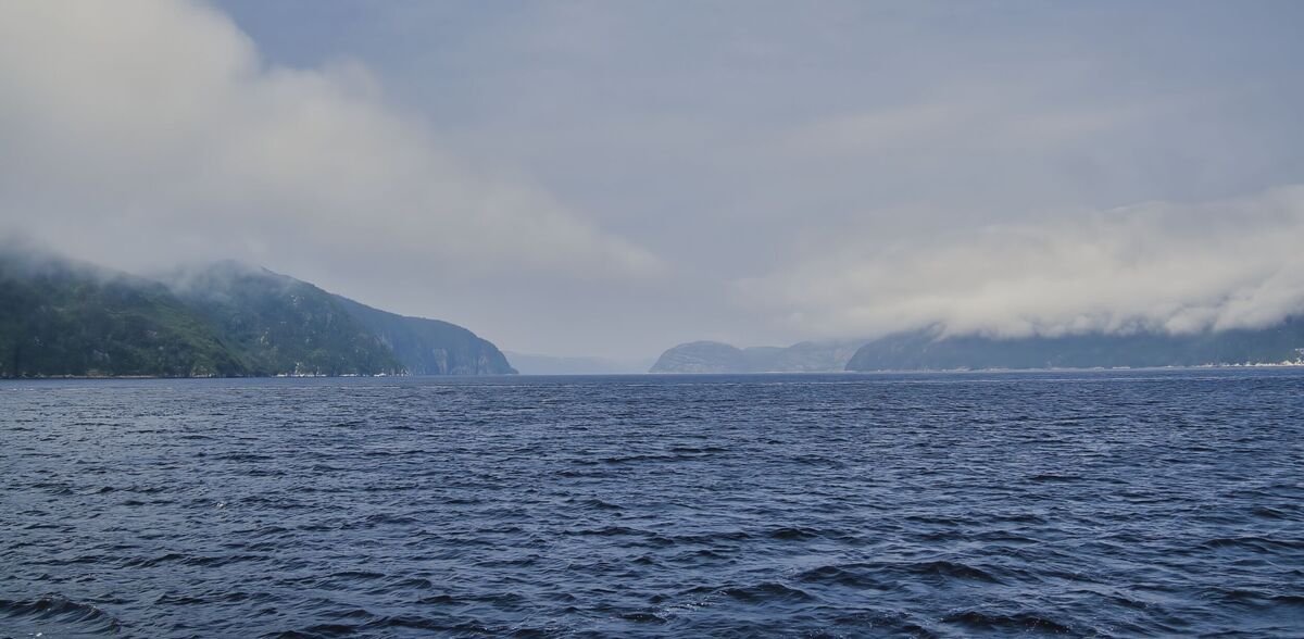 In the St Lawrence looking in toward the fiord...