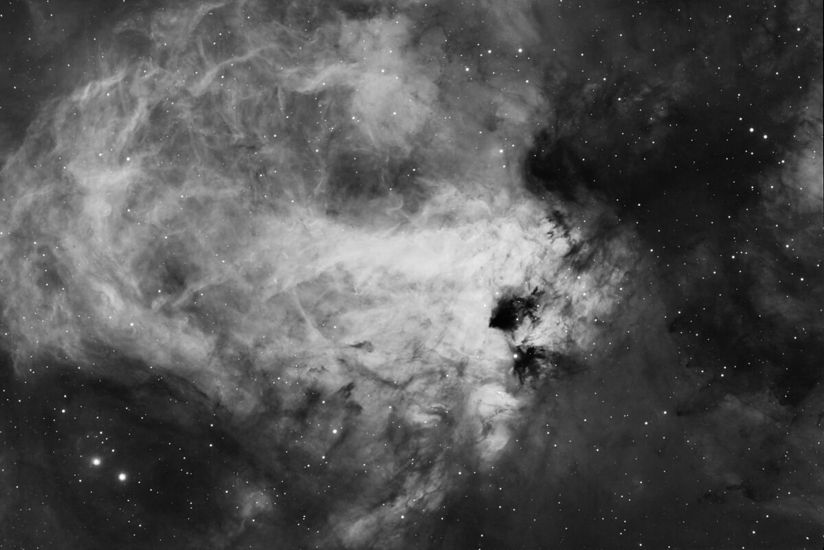 Monochrome HA data of the Omega Nebula...